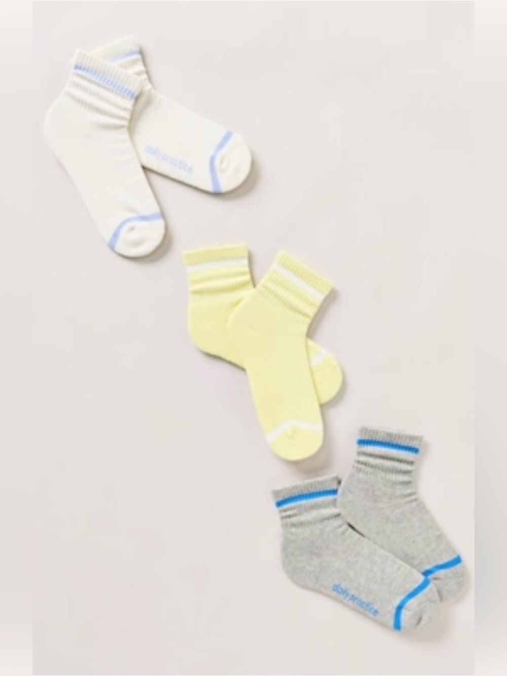 NWT Daily Practice by Anthropologie Set of 3 Striped Crew Socks 🧦
